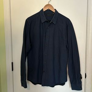 Theory Navy Cotton Button Down